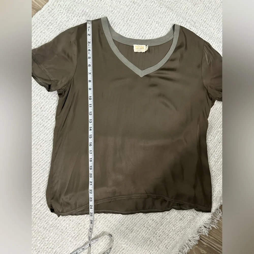 Nation LTD Brown V-Neck Short Sleeve Tee - Picture 7 of 9